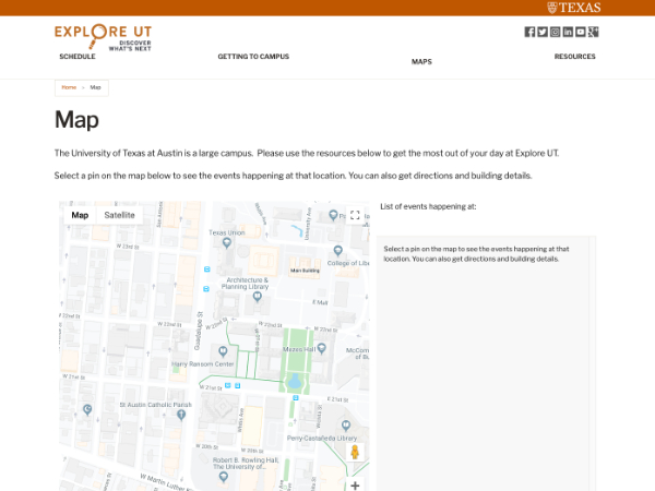 Explore UT Walking Event Map (2017)
